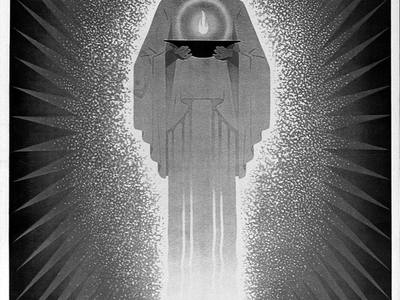 File:A standing woman holding a lamp, with water flowing at her f Wellcome L0025277.jpg