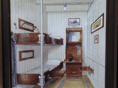 File:Akvarellmålning, hytt i 3 e klass - Sjöfartsmuseet Akvariet - SMG11070.jpg