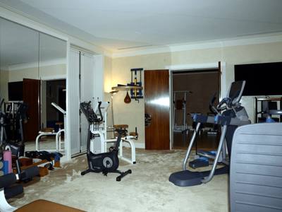File:EFTA00000259 - Well-equipped home gym featuring exercise bikes ellipticals weight machines and mirrors.jpg