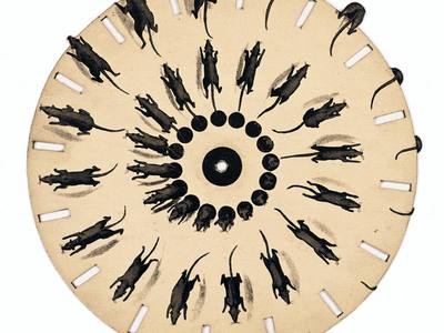 File:Animated phenakistiscope disc - Running rats Fantascope by Thomas Mann Baynes 1833.gif