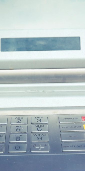 Close ATM machine keypad